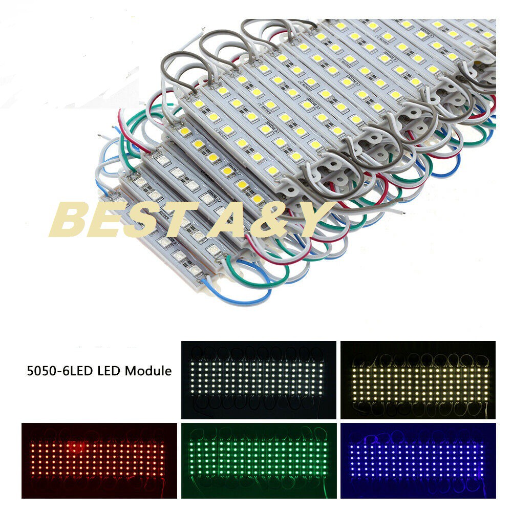 Lampu LED MODUL SMD 5050 6 LED 6 Mata Per Strip DC 12V IP65 WATERPROOF ISI 20 STRIP