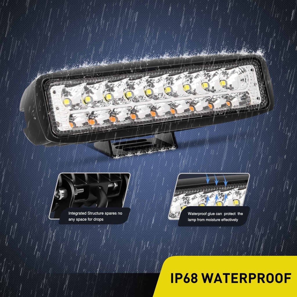 Lampu Tembak Sorot LED 18 Titik Mata CWL 20 Watt 2 Warna Cree 20W Motor Mobil WorkLight Bar 20Watt