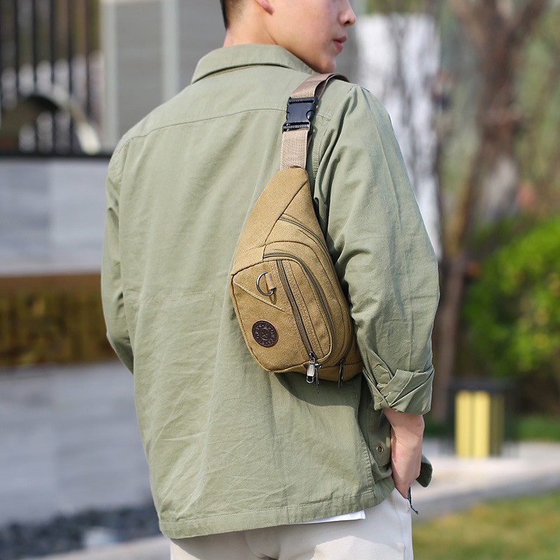 Tas pinggang kanvas pria / sling bag / waistbag import A-series