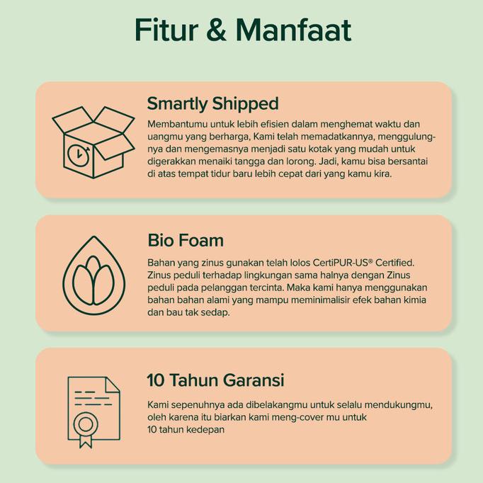 Zinus Kasur Spring Bed Mattress In A Box Tebal 15Cm