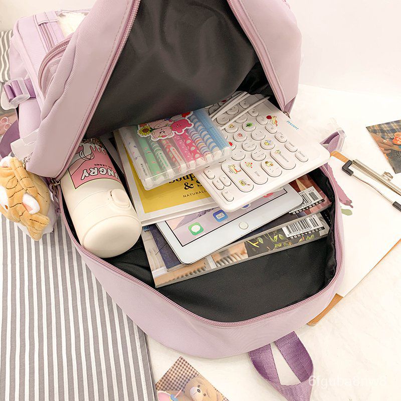 TAS SEKOLAH SD SMP BAHAN KANVAS GRATIS PIN DAN GANTUNGAN BONEKA LUCU/READY STOCK MODEL TERBARU KEKINIAN BEST SELLER/TAS ANAK IMPORT MODEL KOREA