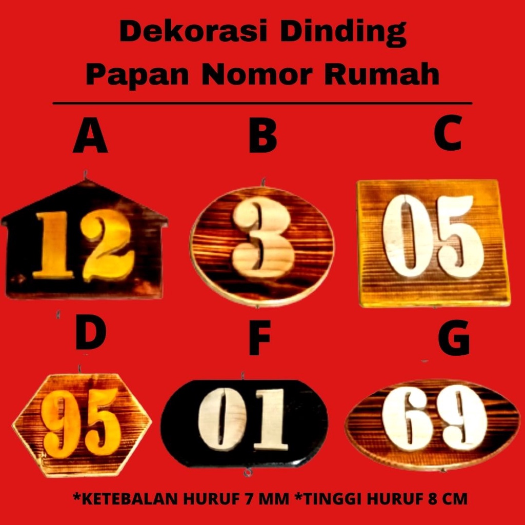 PAPAN NOMOR RUMAH,BAHAN KAYU JATI BELANDA,AWET DAN TAHAN DENGAN SEGALA CUACA ,DEKORASI DINDING,