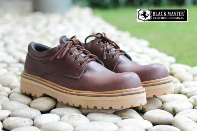 UNDERGROUND LOW - BLACK MASTER ORIGINAL | Sepatu Boots Pria Kulit Asli Sol Tinggi Kasual Kerja Biker