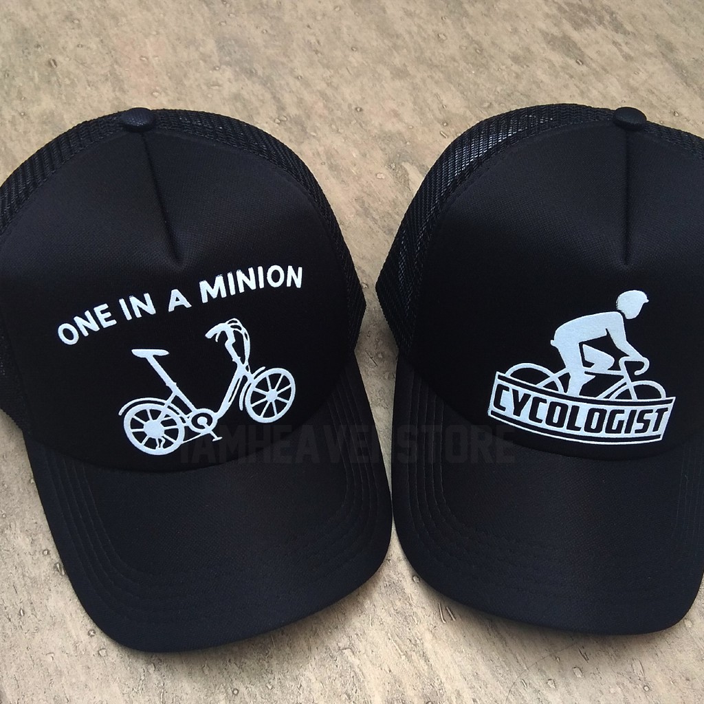 Topi Sepeda Gowes MTB Sepeda Lipat Minion Bike Style Populer 2021 Trucker Jaring