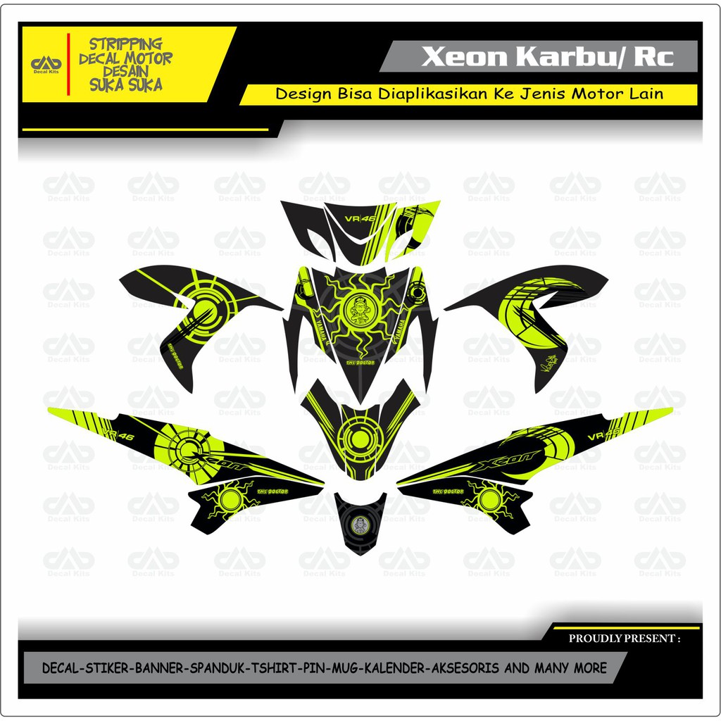 Decal Sticker Motor Xeon Rc Xeon Karbu Stabill Shopee Indonesia