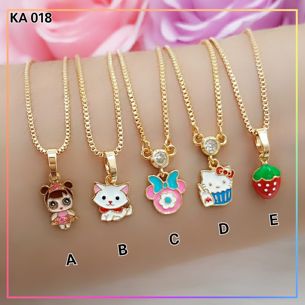 Kalung xuping kalung anak strawberry karakter lucu perhiasan kalung anak lapis emas gold KA 018