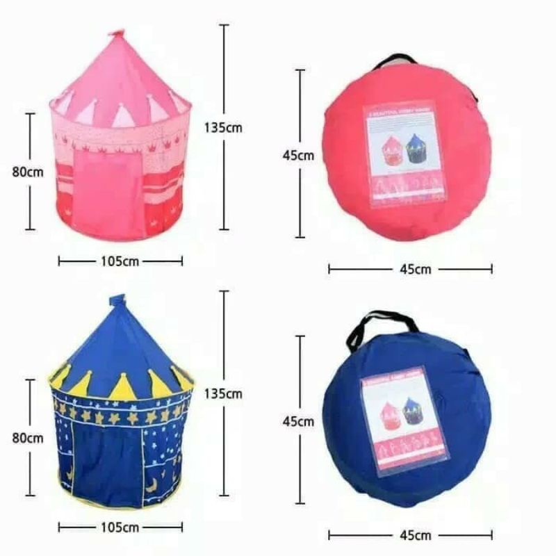 Tenda Bermain Anak Model Castle Kids Portable Tent Material Polyester