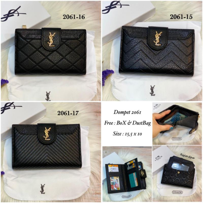 Dompet wanita import/ Dompet lipat branded/Dompet Ysl free box