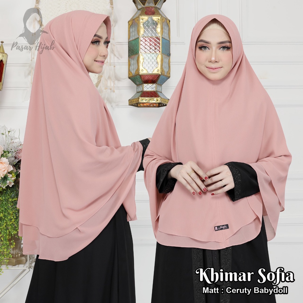 Khimar Sofia Ceruty Babydoll Original By Nayla Hijab Kerudung Ceruty Jumbo Pasar Hija'b