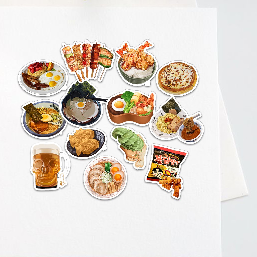 

Sticker Foods Aesthetic Stiker Waterproof (13pcs)