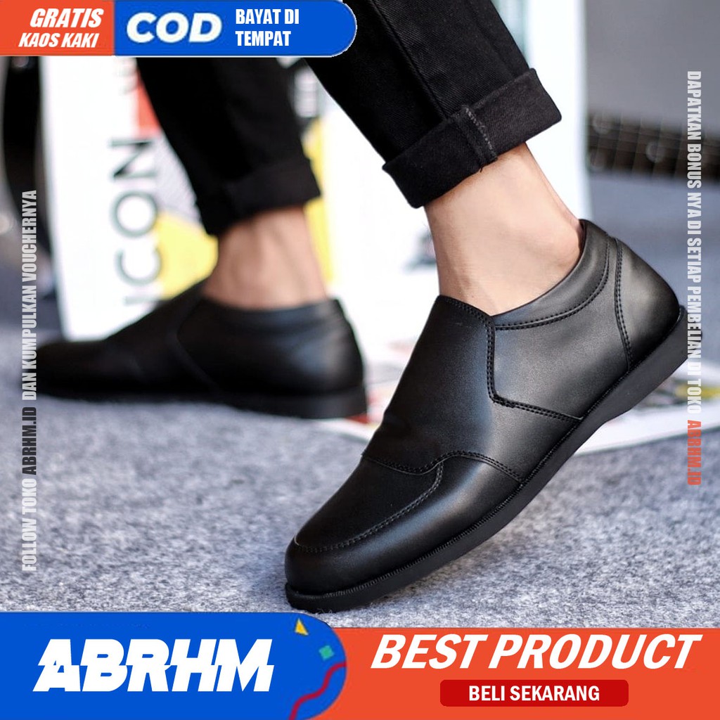 ABRHM x SAMUEL Sepatu Slip On Pria Sepatu Pria Casual Sepatu Kerja Kantor Pria Cowok / Cowo Ori Sepatu Kasual Santai Kuliah Kondangan Gaya Keren Kekinian Original