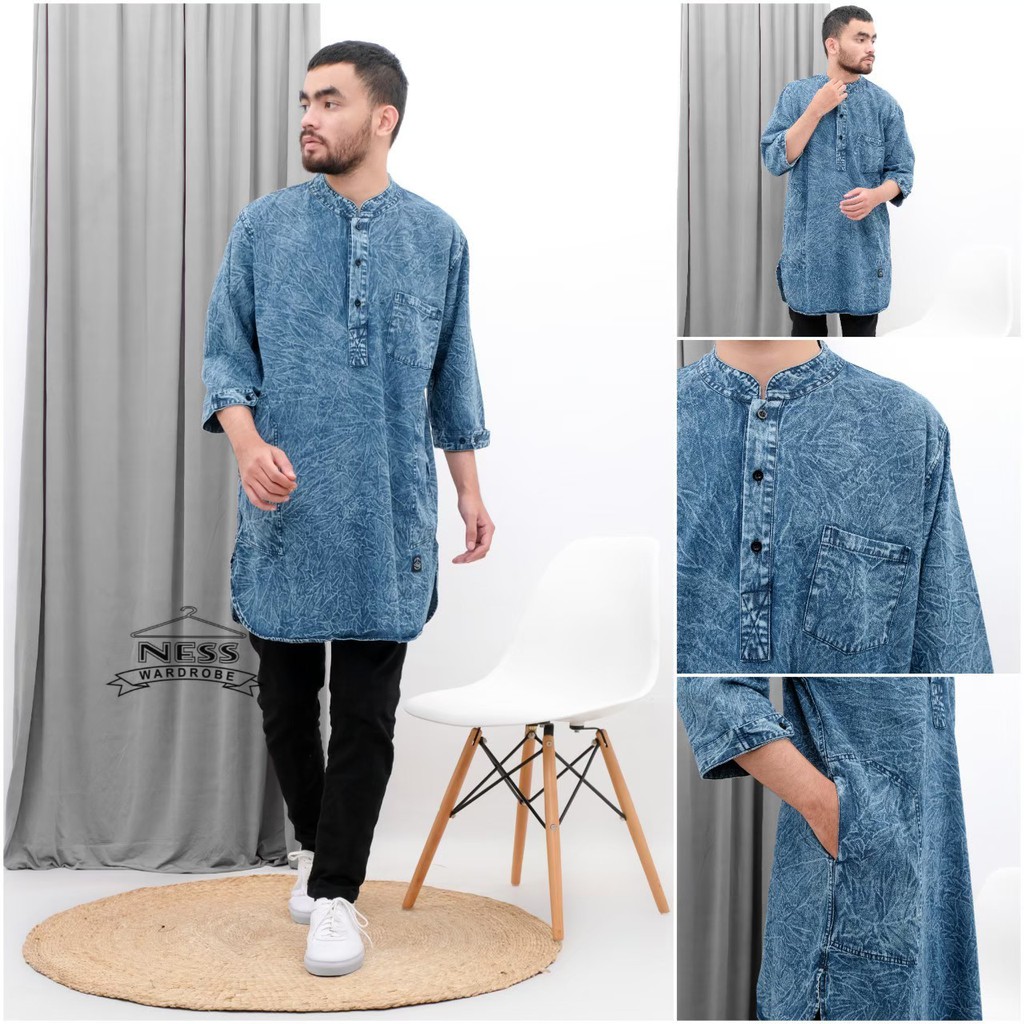 Baju kurta | Kurta Pakistan | Kurta Pria Jeans Wash Original NESS