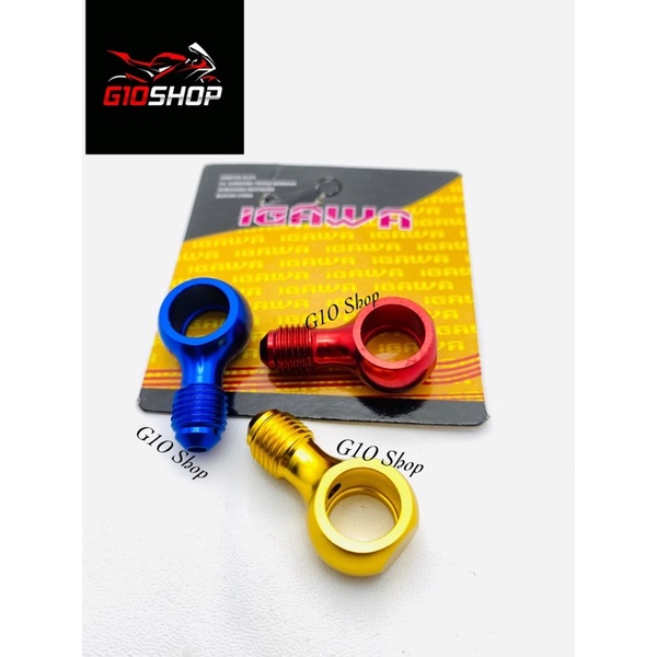 Banjo / Sambungan Selang Rem Kaliper CNC Merk Igawa Model Lurus Universal Semua Motor