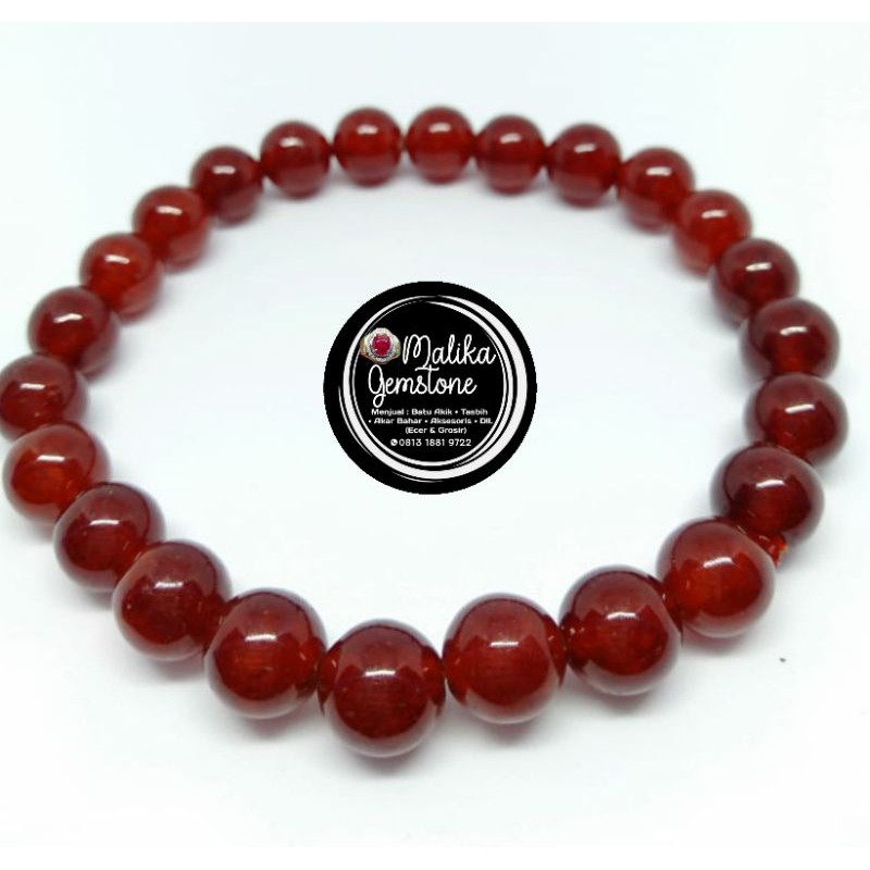 GELANG BATU GIOK MERAH 100% NATURAL