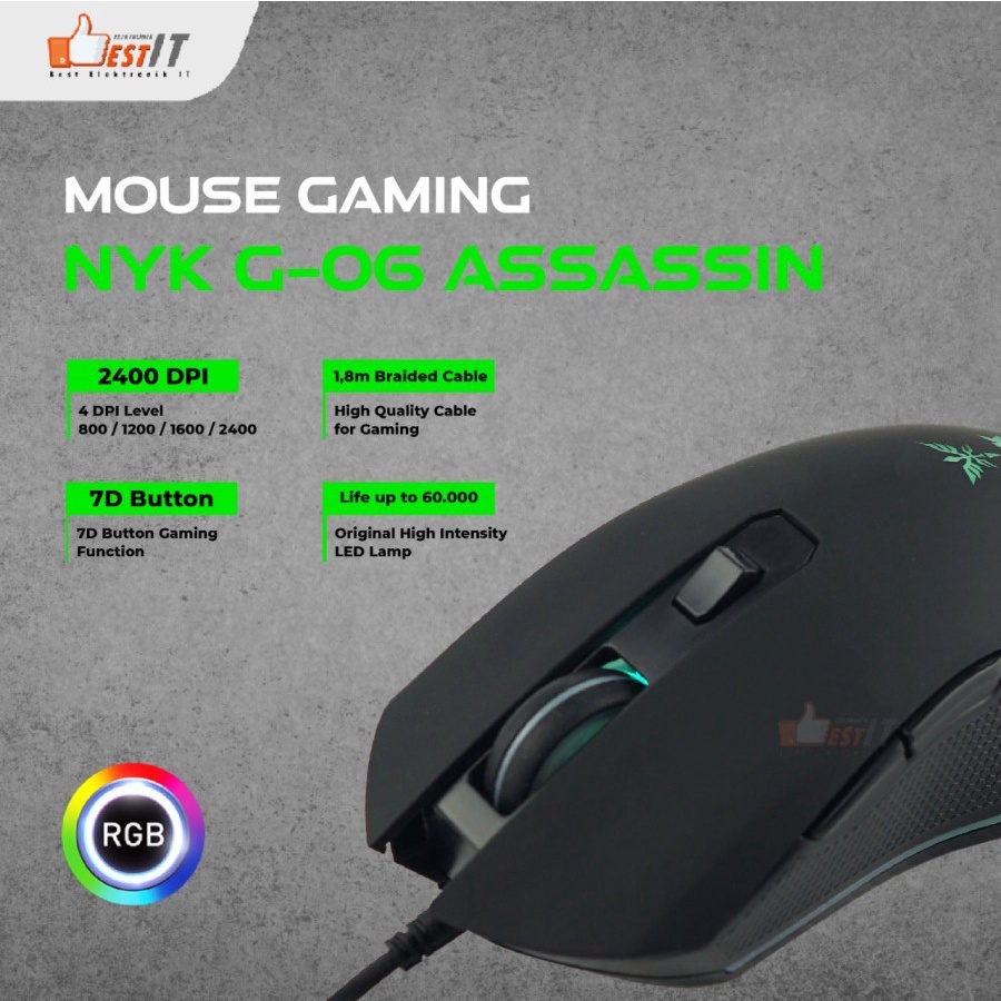 Gaming Mouse NYK G06 Assassin1 Mouse Komputer Gaming NYK