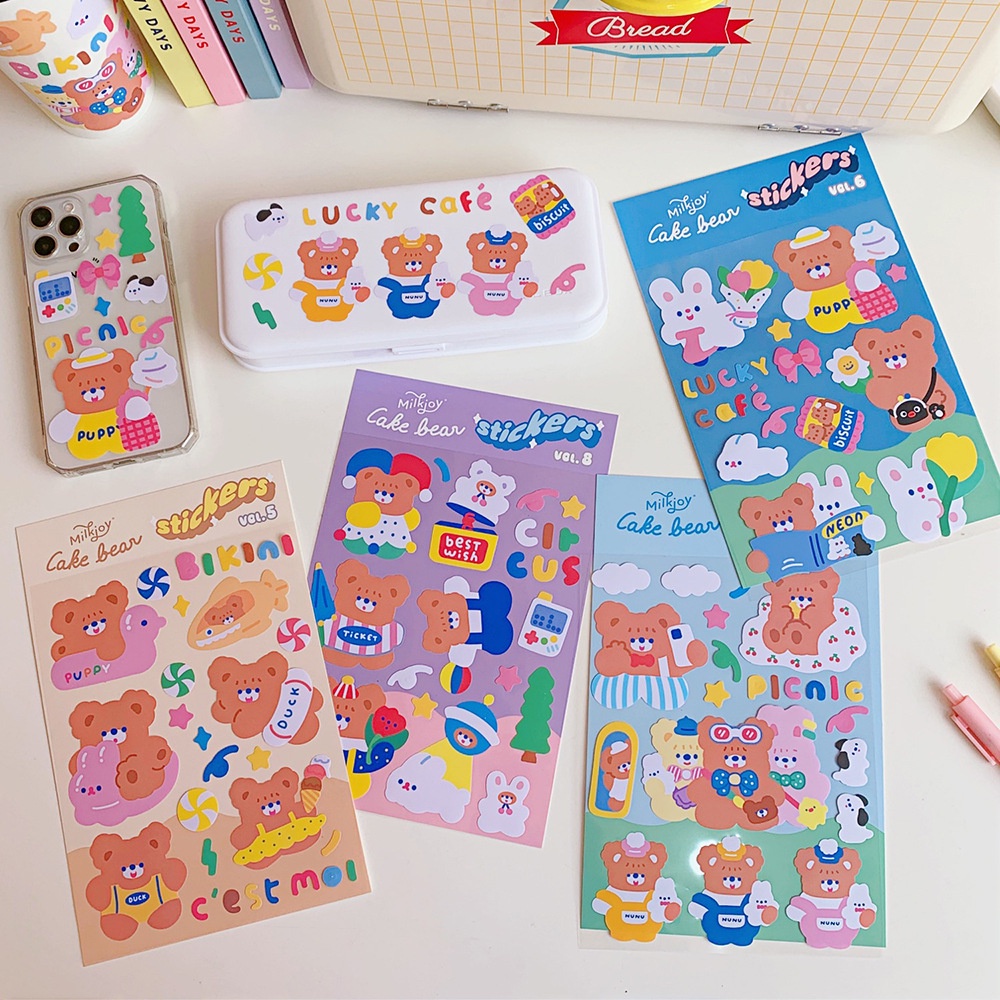 

Sticker Dekorasi Buku Jurnal Motif Cake Bear Sticker Motif Beruang