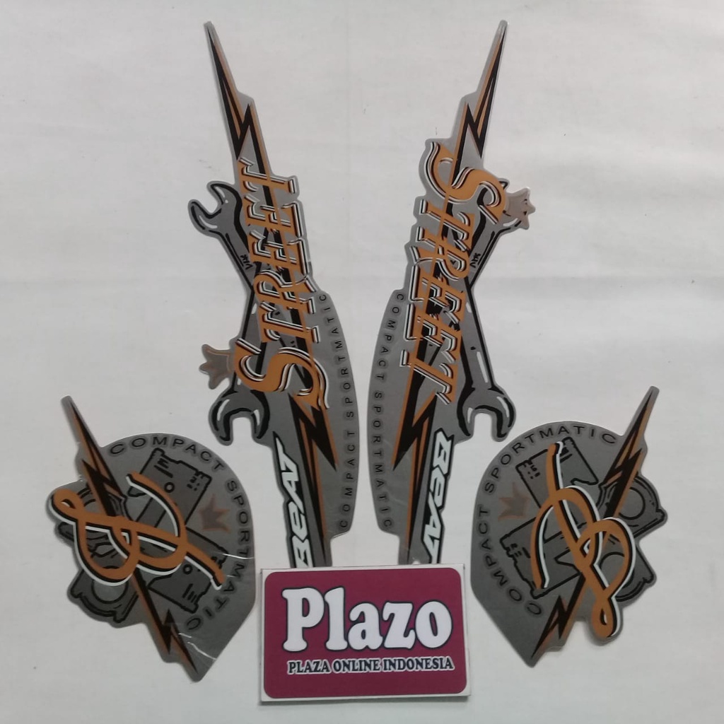 stiker body motor / striping honda beat street 2020 silver