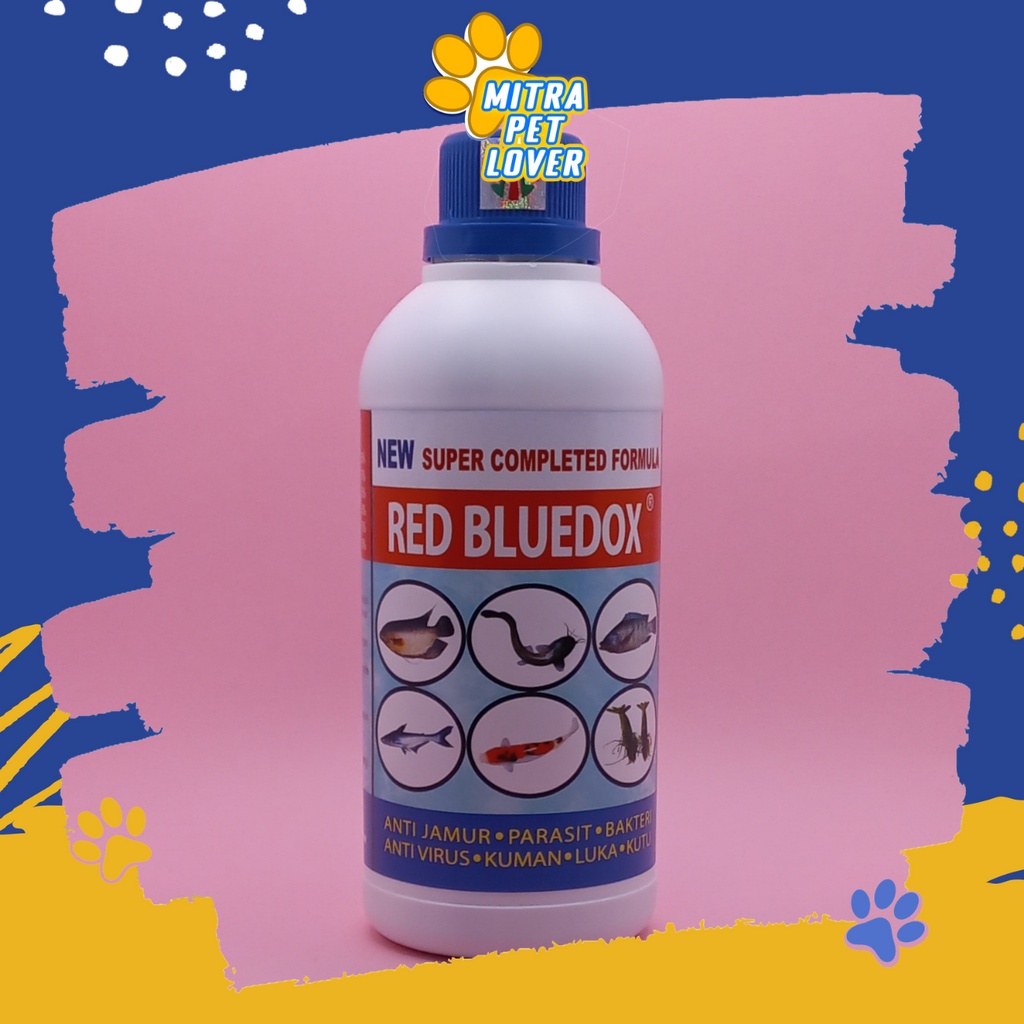 OBAT ANTI JAMUR BAKTERI &amp; VIRUS PADA IKAN - RED BLUEDOX 500 ML ORIGINAL - ANTI KUMAN PARASIT LUKA KUTU &amp; SAKIT PADA IKAN FISH UDANG - MURAH GARANSI KUALITAS - PET ANIMAL HEALTHCARE VETERINARY TAMASINDO OBAT VITAMIN HEWAN BINATANG PELIHARAAN MITRAPETLOVER