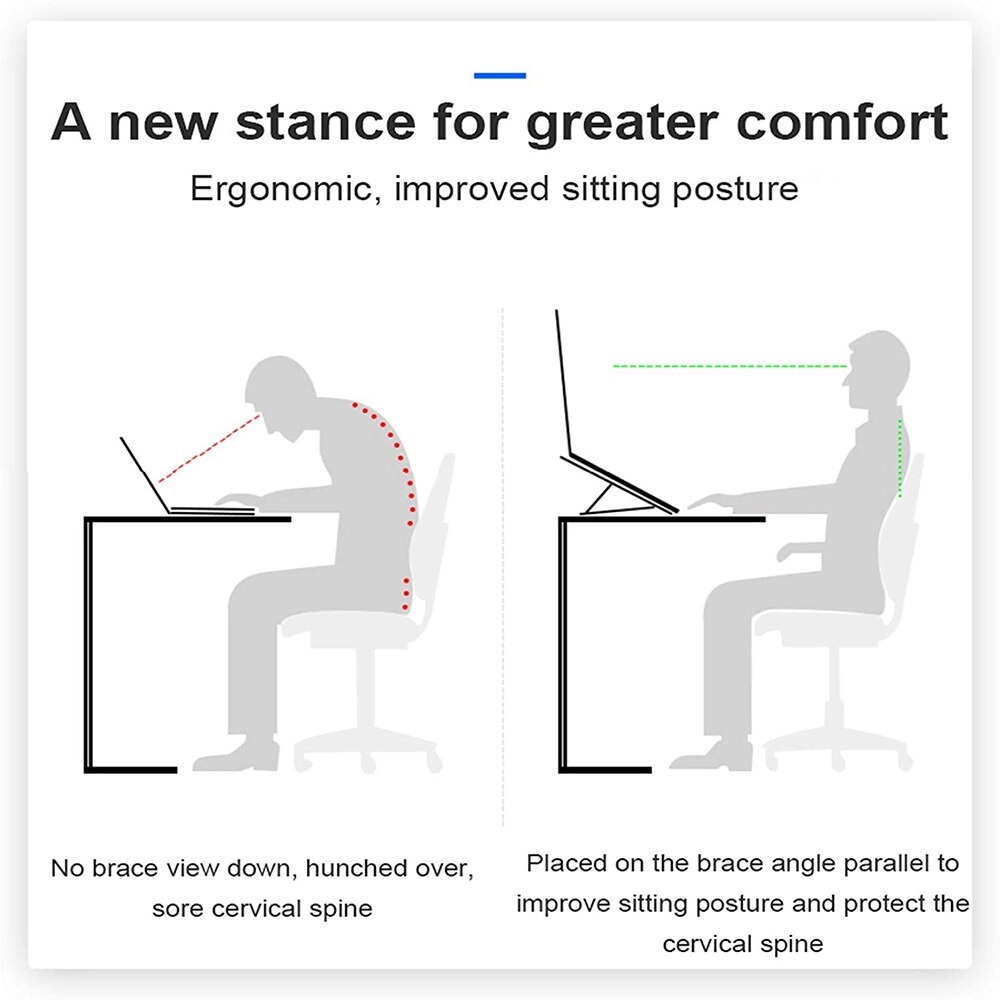 Laptop Stand Riser Foldable Adjustable 8 Speed