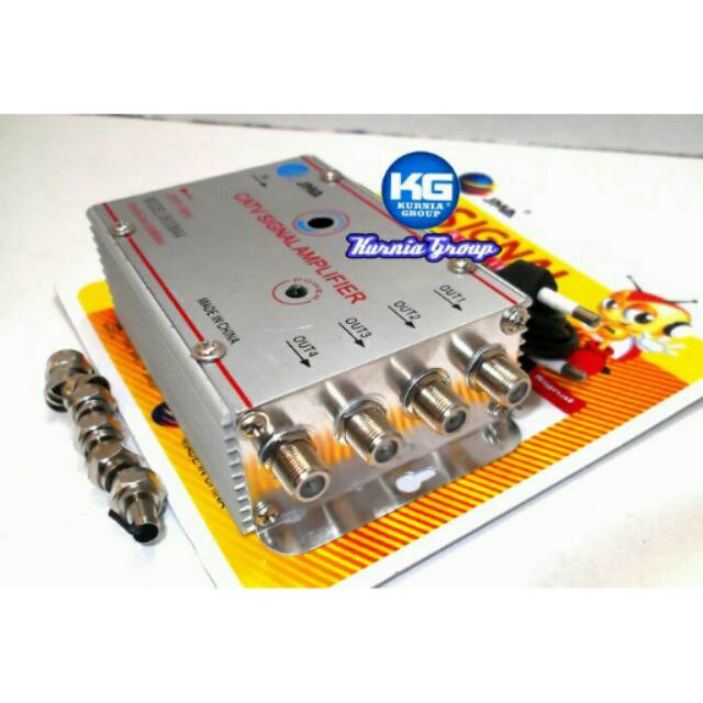 SPLITER 1 ANTENA UNTUK 4 TV  DIGITAL CATV SIGNAL AMPLIFIER 4WAY BOSTER PENGUAT SINYAL SPLITER