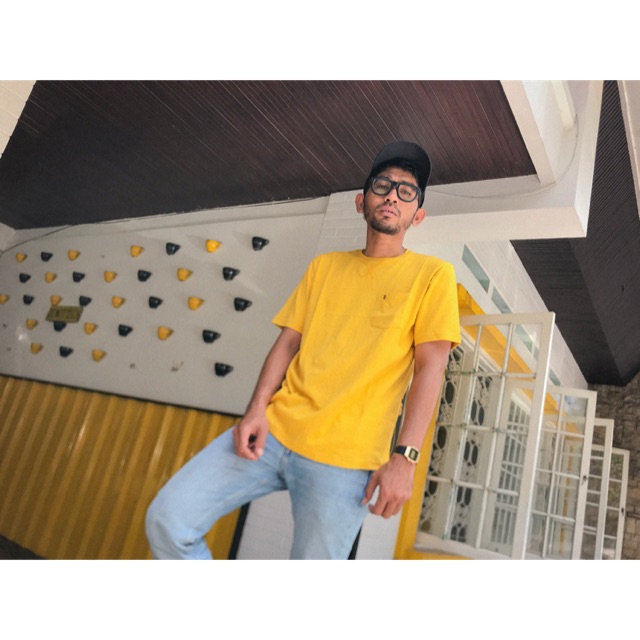 KAOS POCKET POLOS KUNING MUSTARD