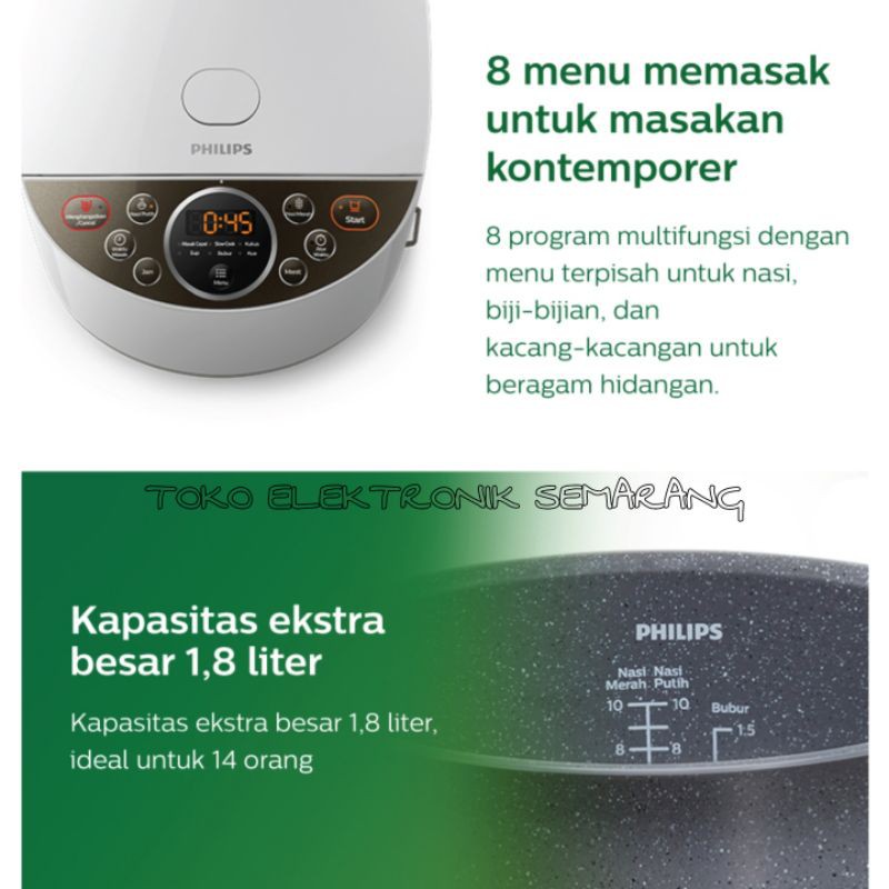 PHILIPS HD4515 DIGITAL RICE COOKER 1.8L HD 4515 GARANSI 2 TAHUN PENANAK NASI DAN PENGHANGAT HD 4515