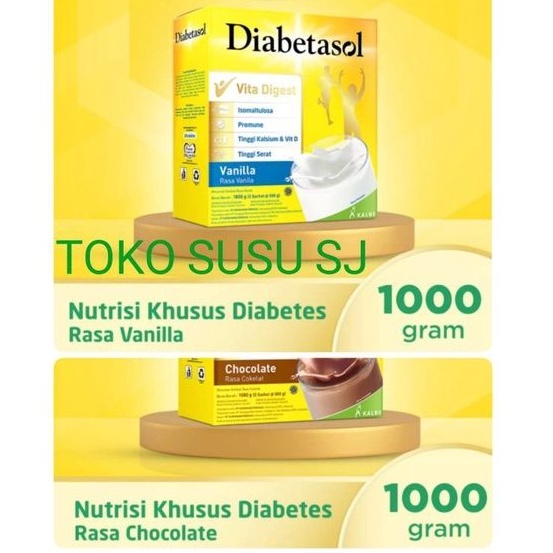 DIABETASOL VANILA 1000 GR 1 kg/DIABETASOL COKLAT 950GR / 950 GR