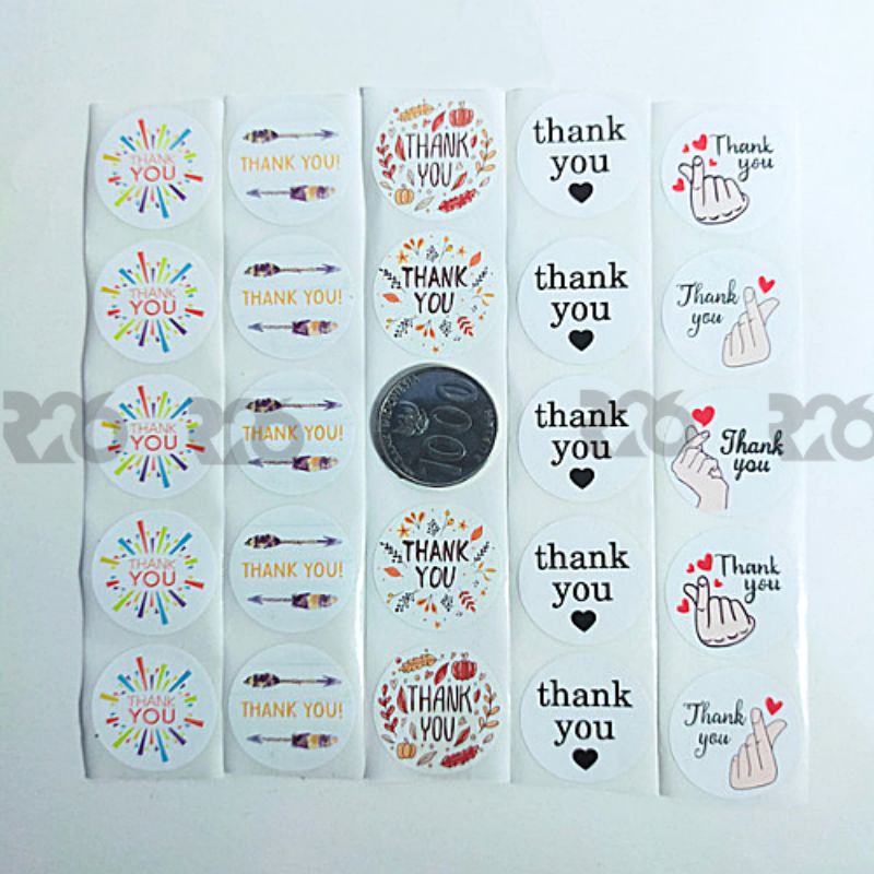 10 pcs stiker terima kasih for order diameter 2,5 cm stiker ucapan terimakasih