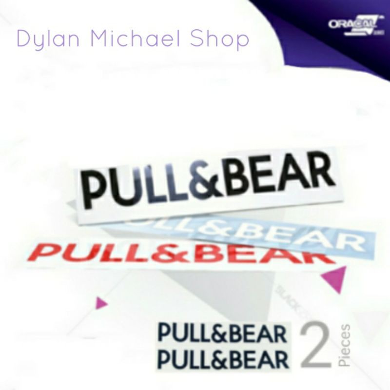 Stiker Pull & Bear Logo Cutting Sticker aksesoris Motor Mobil Laptop 2pcs