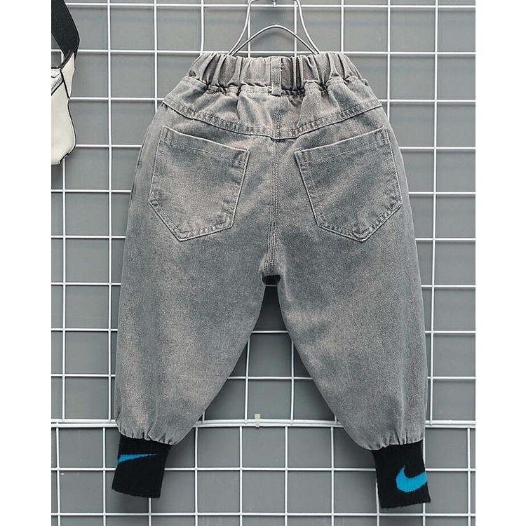 Promo !! Celana panjang anak cowok / celana joger ripped nikeu  import ukuran 3-6tahun (abu-abu) / Celana anak laki-laki keren