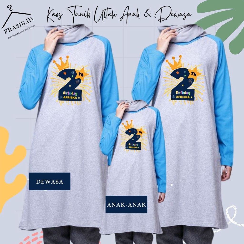 TUNIK BAJU KAOS ULANG TAHUN KELUARGA / BAJU KAOS ULTAH KELUARGA / KAOS ULTAH ANAK COSTUM NAMA