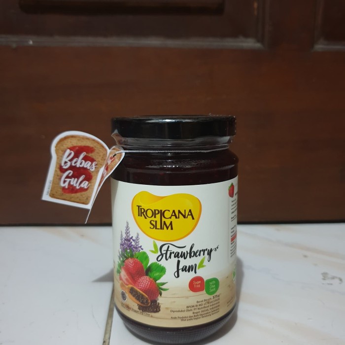 SELAI- TROPICANA SLIM STRAWBERRY JAM 375 GR STROBERI SELAI ROTI TANPA GULA -SELAI.