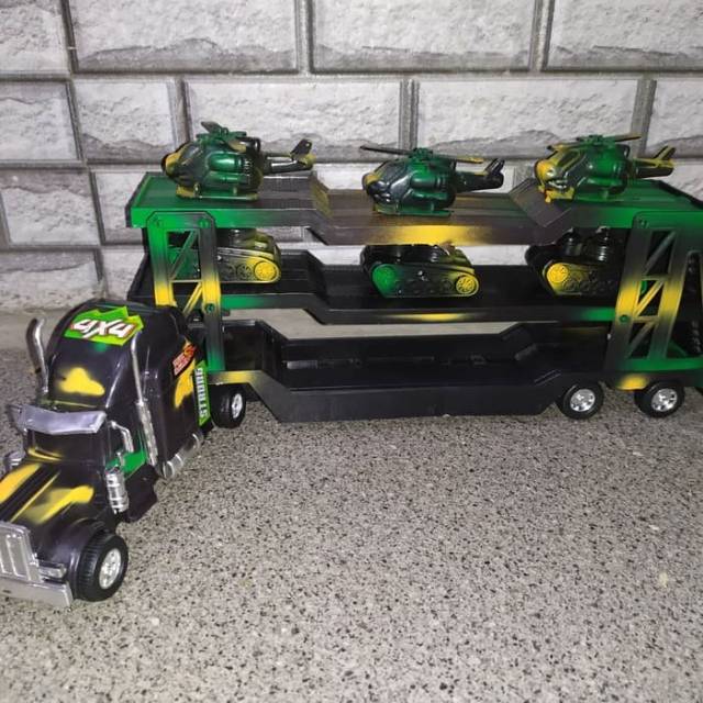 MAINAN TRUCK KONTAINER ARMY MILITER MILITARY - SET MAINAN MOBIL TRUK ARMY HELIKOPTER TANK