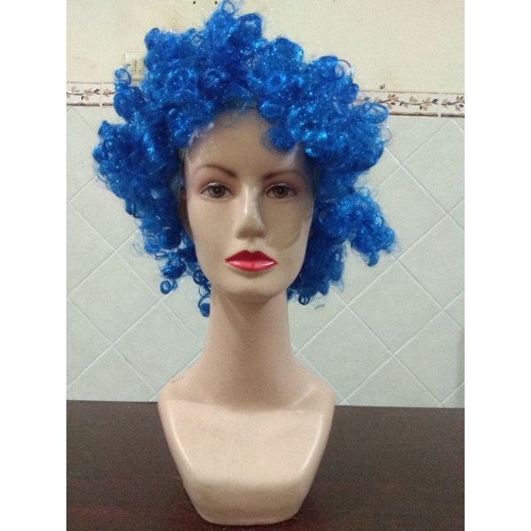 wig rambut kribo warna warni badut