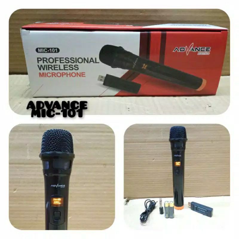 mic Wireless Single Advance Mic-101/Mikropon Nirkabel Portable/Professional Wireless Microphone