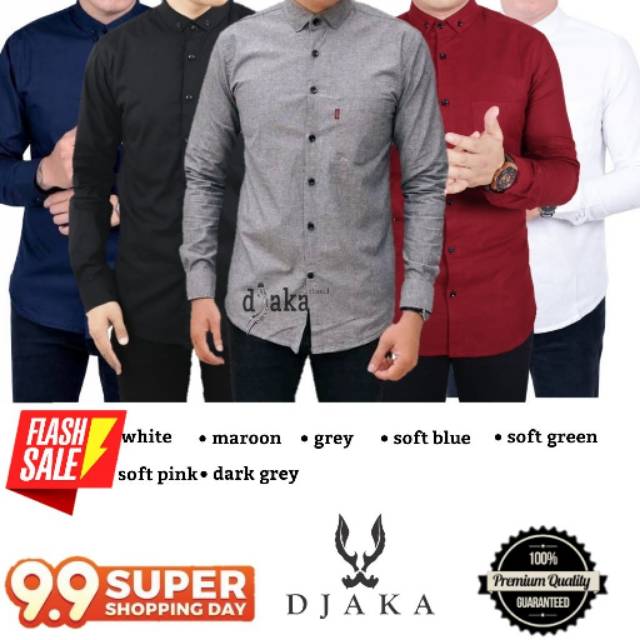 Ⓝxvf-648 Kemeja Pria Polos Fashion Maikel Katun Strit LD100 PJ70 Allsize M L XL Kerja Formal