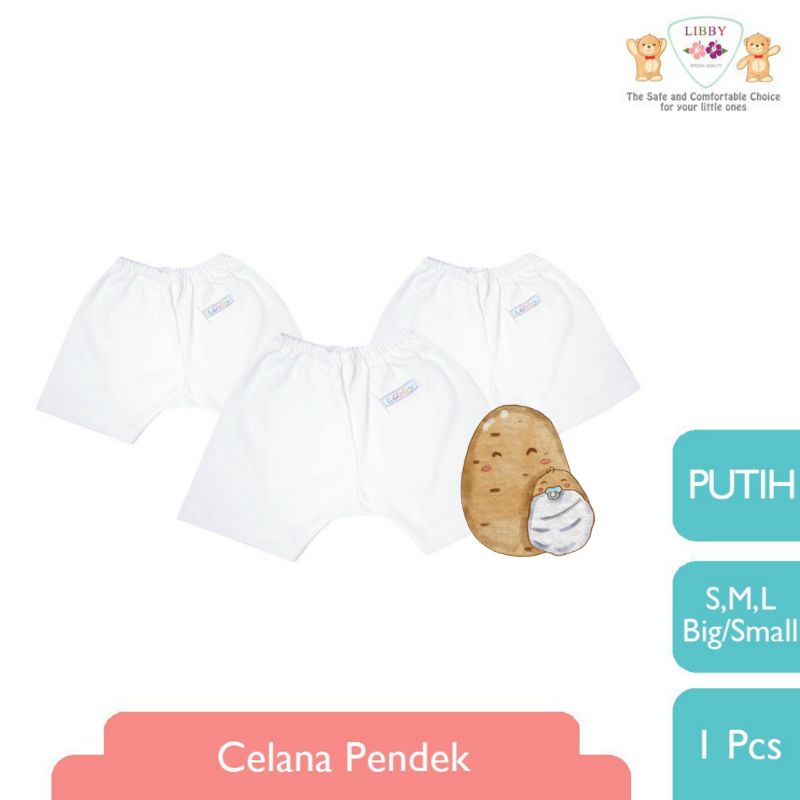 Libby Celana Pendek Putih Anak - NB / S / M / L