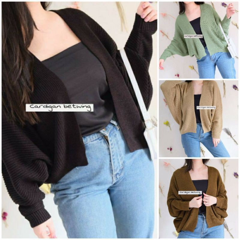 Batwing knit cardy premium / Batwing cardigan rajut tebal 7get / kardigan kalelawar rajut tebal