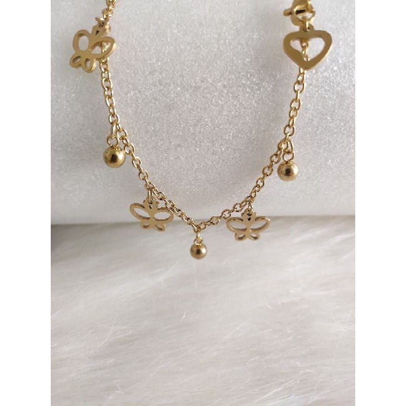 Gelang tangan wanita titanium model cantik panjang 18cm