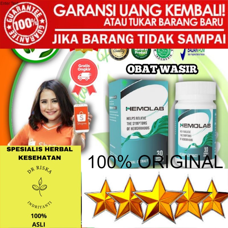 100% ASLI HEMOLAB ORIGINAL- Obat herbal wasir asli