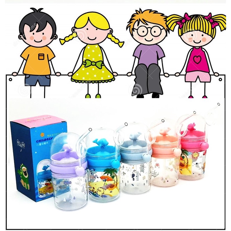 Botol Minum Anak Sedotan/Air Mancur 250ml