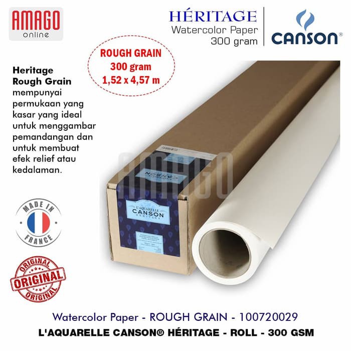 CANSON HERITAGE - ROUGH GRAIN 300G - ROLL - 1,52 X 4,57 m - 100720029