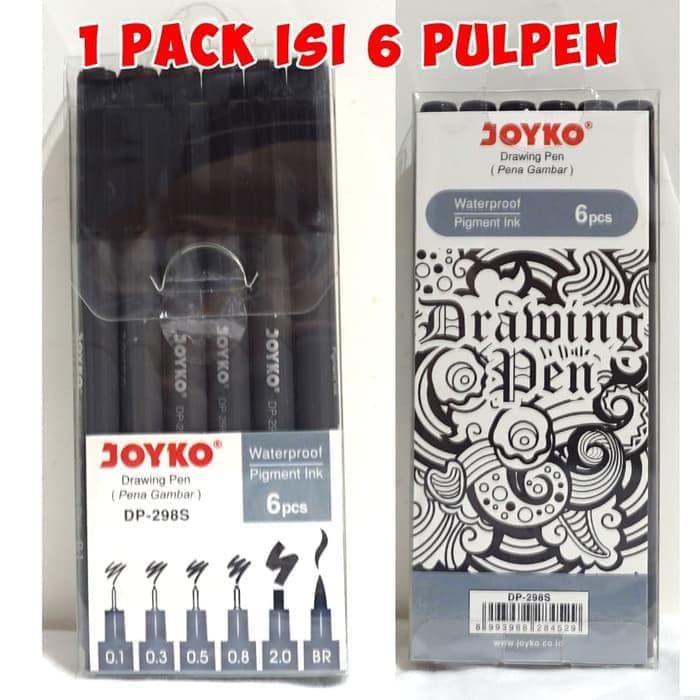 

Drawing Pen Joyko 1 set - Pena Gambar Joyko DP-298S 1 set isi 6 buah