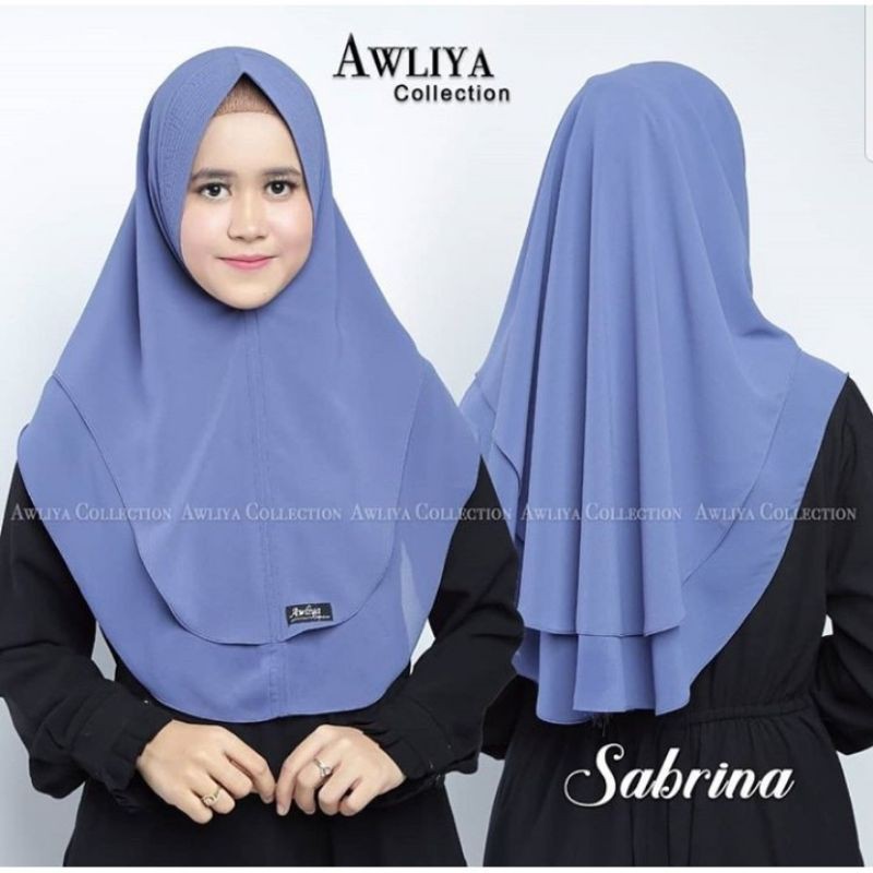 AWLIYA COLLECTION / KHIMAR SABRINA 2 LAYER/ KHIMAR JILBAB ORI AWLIYA 2LAYER OVAL