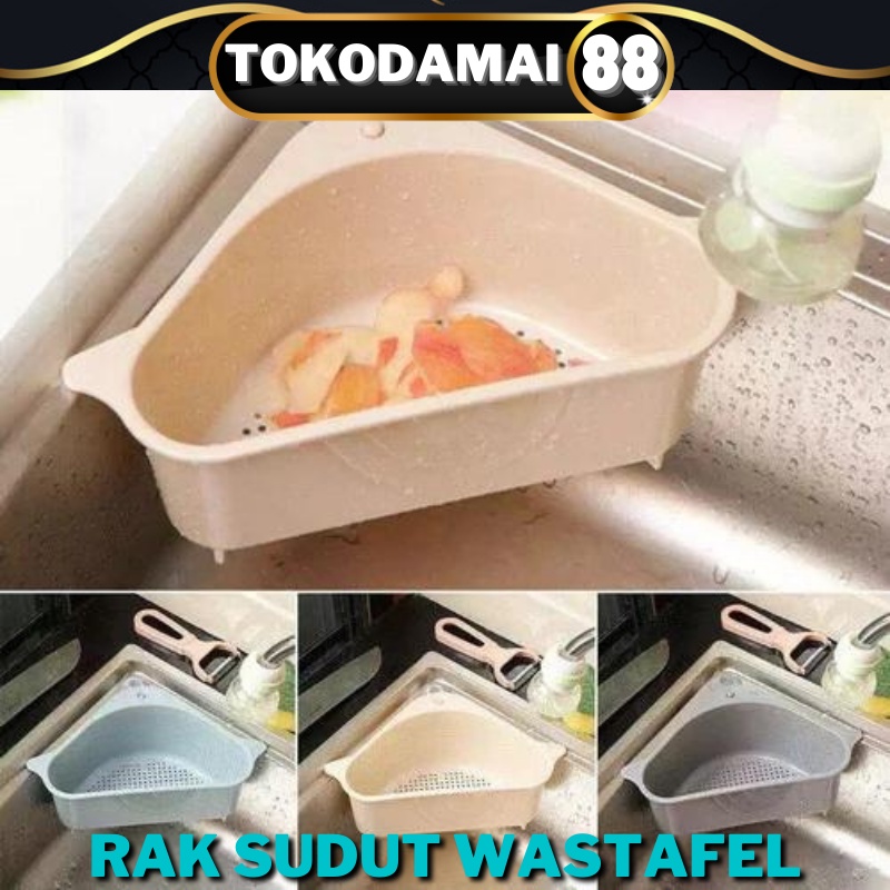 Rak Saring Segitiga Penyimpanan Sudut Kitchen Sink Wastafel