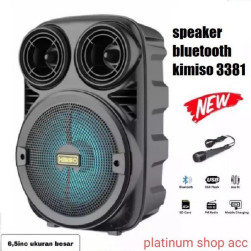 Speaker bluetooth portabel karaoke ws 3381/338/Bonus mic 65lnci /Salon Aktif Portabel karaoke/Radio