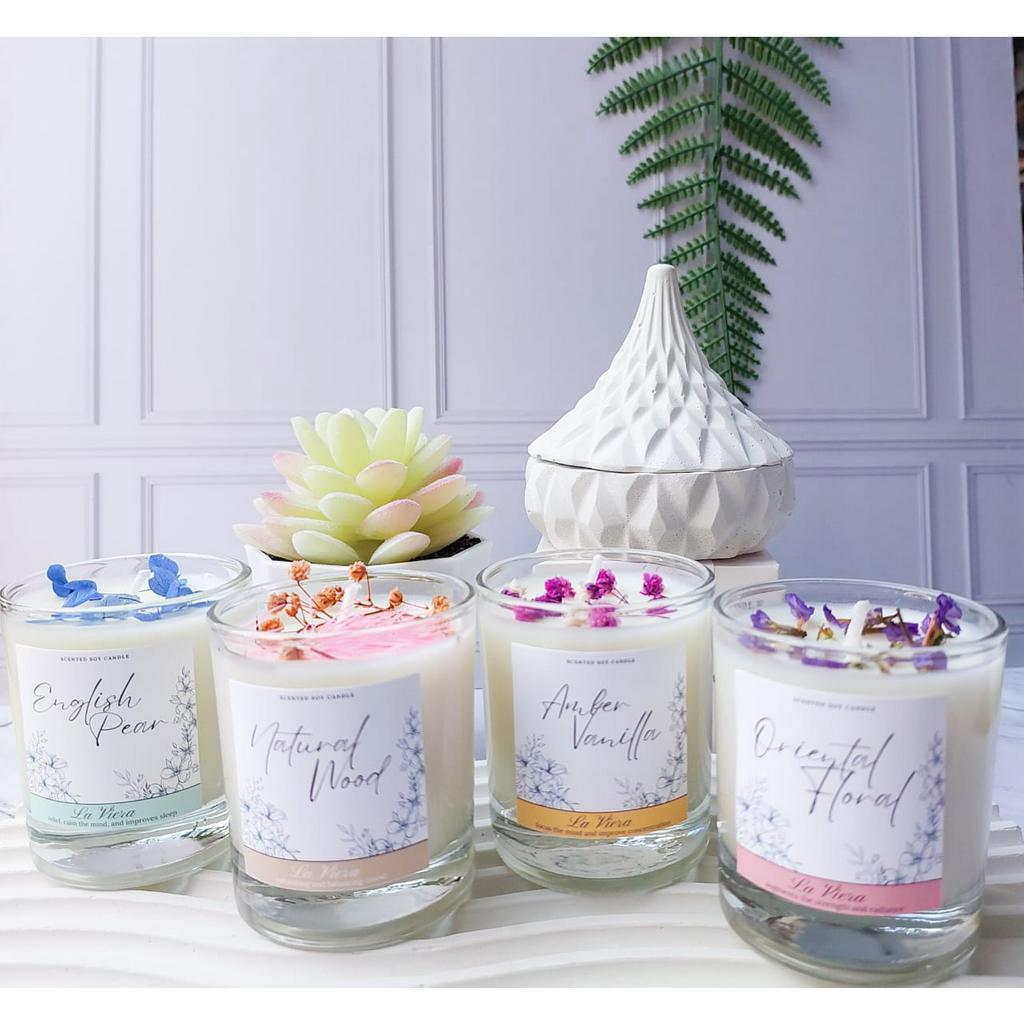 【GOGOMART】La Viera Scented Candle Soy Wax 100% Lilin Aromaterapi / Souvenir Lilin Pewangi Pengharum Ruangan - Aroma Parfum