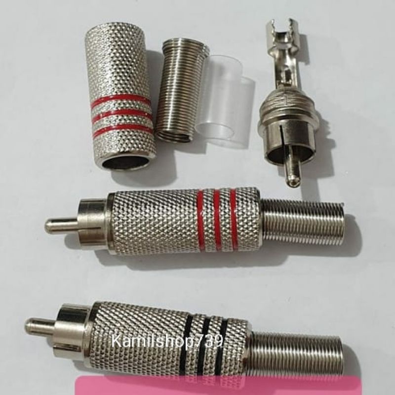 Jack rca silver besi / Jack RCA besi silver (per set)