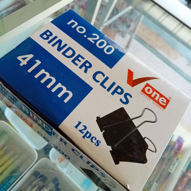 

BINDER CLIPS No.200 V-one 41 mm penjepit kertas hitam (12pcs)