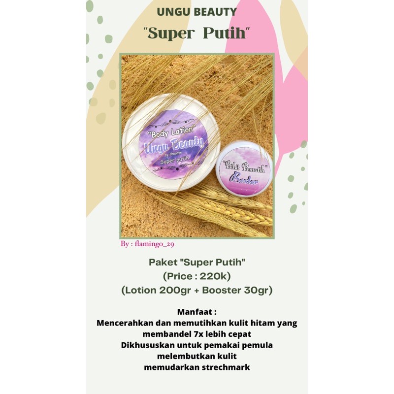 Handbody Ungu Beauty by Ccy.oyn paket Super Putih (BPOM) ✨Free packing Buble Warp)